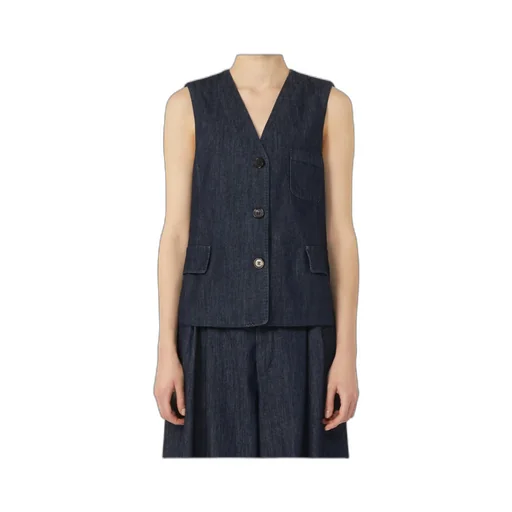 Single-Breasted Denim Gilet