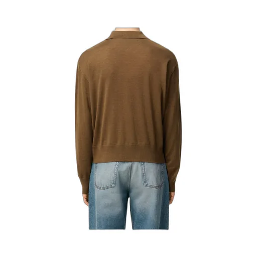 Ami Paris Logo Embroidered Long-Sleeved Polo Shirt