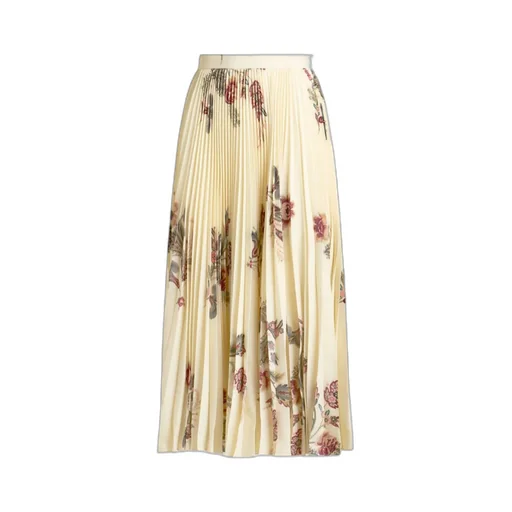 Pleated Sable Skirt With Print