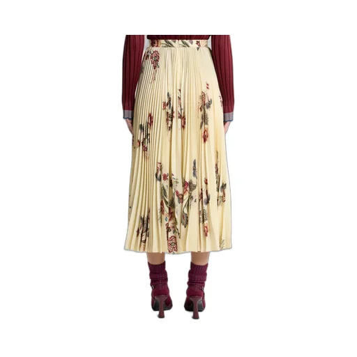 Pleated Sable Skirt With Print
