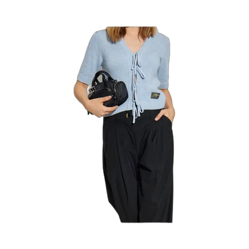 Ganni Logo Patch Tie Fastened Cardigan