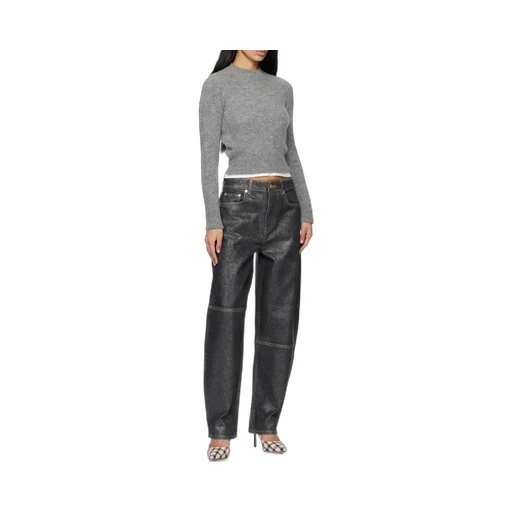 Ganni Shimmery Foil Stary Jeans