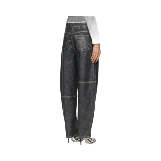 Ganni Shimmery Foil Stary Jeans