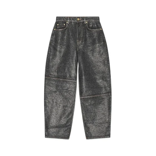 Ganni Shimmery Foil Stary Jeans