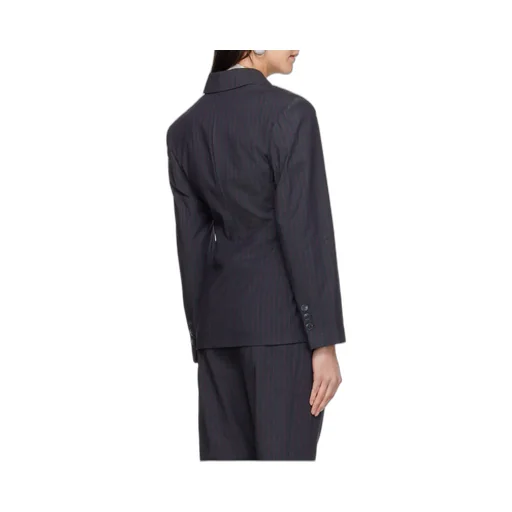 Ganni Single-Buttoned Pinstriped Blazer
