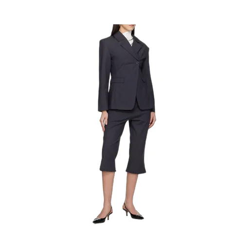 Ganni Single-Buttoned Pinstriped Blazer