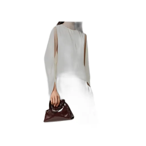 Cape-Sleeve Cut-Out Satin Top