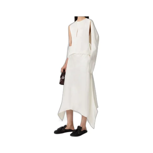 Cape-Sleeve Cut-Out Satin Top