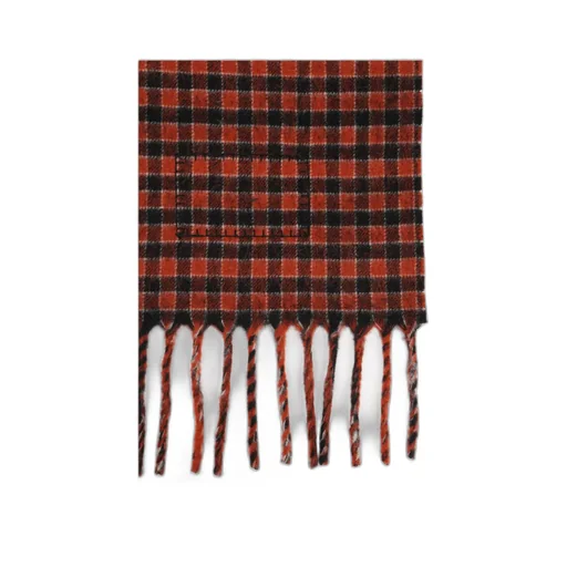 Checked Fringed Scarf