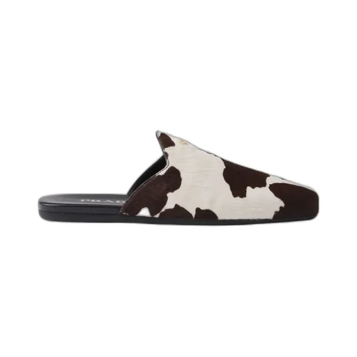 Printed Leather Mules