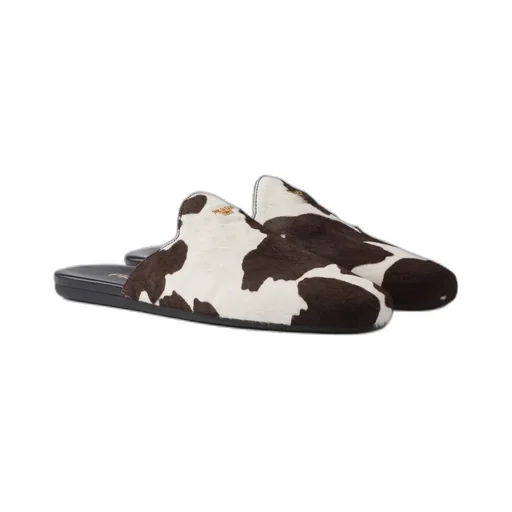 Printed Leather Mules