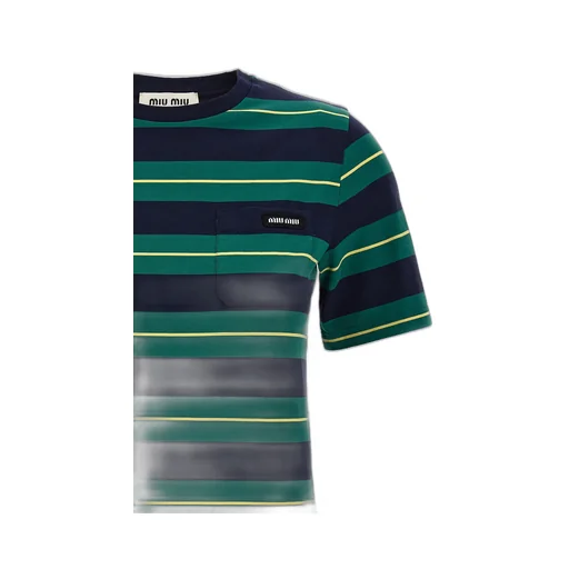 Mu Miu Striped Crewneck T-Shirt
