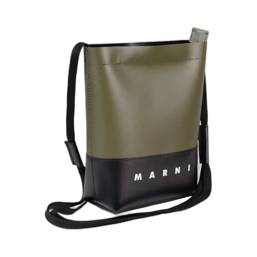 Marni Logo Printed Colorblock Shoulder Bag
