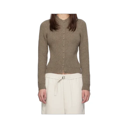 Crew Neck Cashmere Blend Cardigan