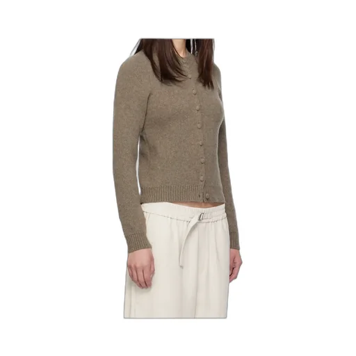 Crew Neck Cashmere Blend Cardigan