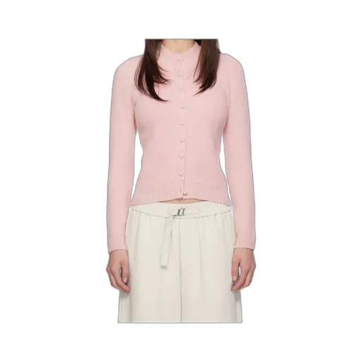 Crew Neck Cashmere Blend Cardigan