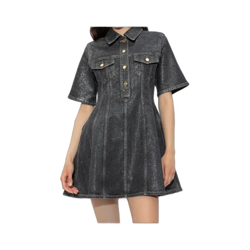Ganni Flared Denim Mini Dress