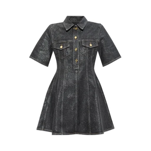 Ganni Flared Denim Mini Dress