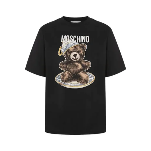 Moschino Teddy Bear T-Shirt In Organic Cotton Jersey Black