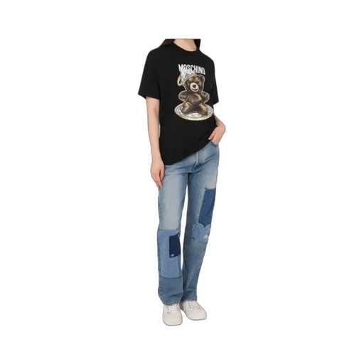Moschino Teddy Bear T-Shirt In Organic Cotton Jersey Black