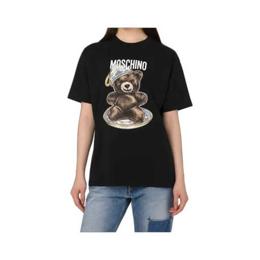 Moschino Teddy Bear T-Shirt In Organic Cotton Jersey Black