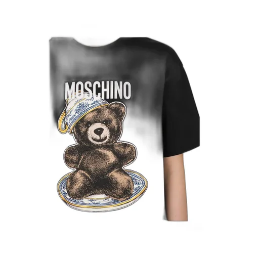 Moschino Teddy Bear T-Shirt In Organic Cotton Jersey Black