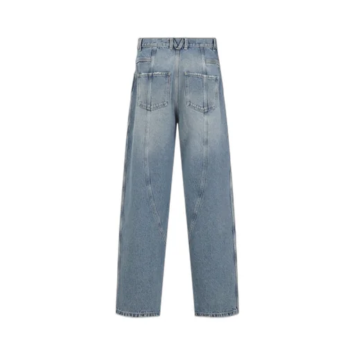Distressed Straight-Leg Jeans