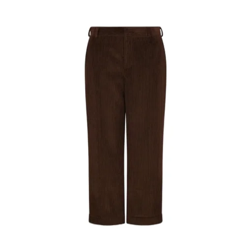 Corduroy Cropped Pants, Dark Brown