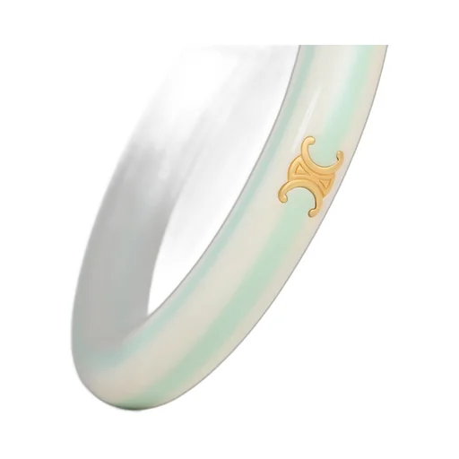 Celine Sorbet Bangle In Resin And Brass With Gold Finish