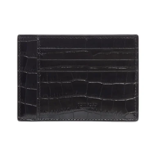 Crocodile-Effect Leather Wallet
