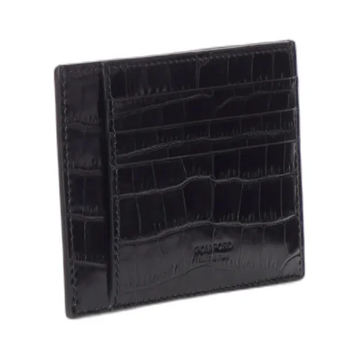 Crocodile-Effect Leather Wallet