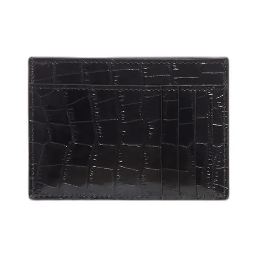 Crocodile-Effect Leather Wallet