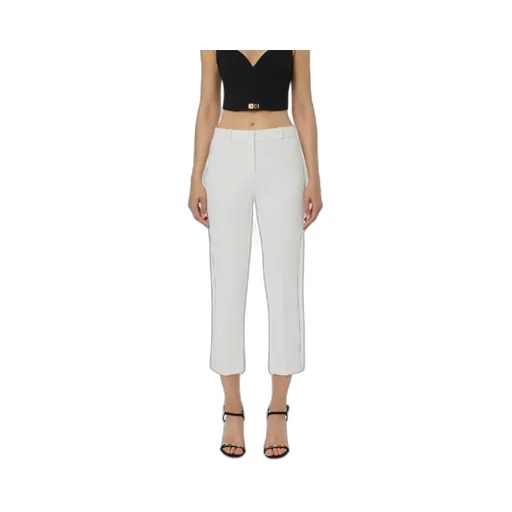 Trousers In Lightweight Crepe Fabric With Tuxedo Details