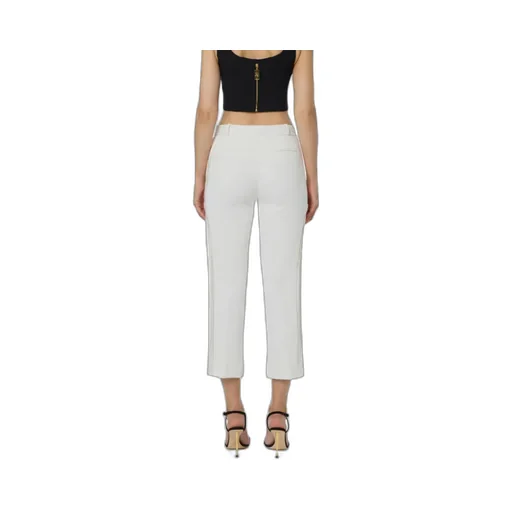 Trousers In Lightweight Crepe Fabric With Tuxedo Details