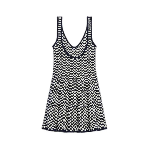 Mini Skater Dress In Crochet Cotton