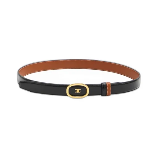 Medium 25Mm Reversible Celine Alix Belt In Taurillon And Natural Calfskin