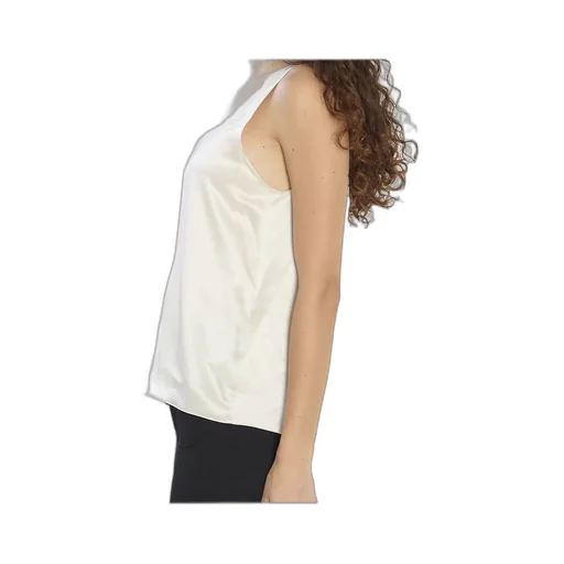 Embroidered Top In Silk Satin