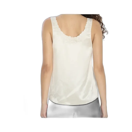 Embroidered Top In Silk Satin
