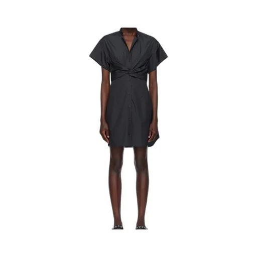 Black Gretchen Shirt Minidress