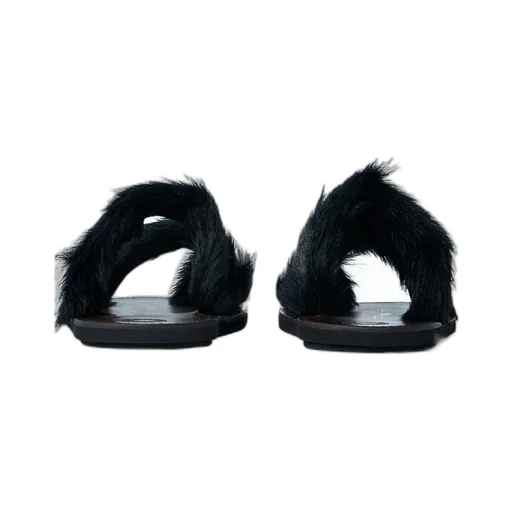 Dries Van Noten Shearling Square-Toe Sandals