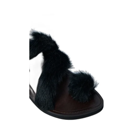 Dries Van Noten Shearling Square-Toe Sandals
