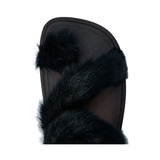 Dries Van Noten Shearling Square-Toe Sandals