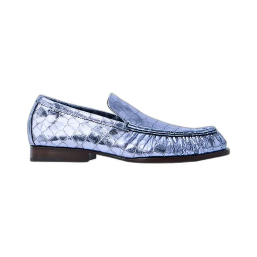Dries Van Noten Embossed Round Toe Loafers