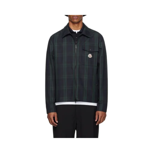 Moncler Checkered Collared Zip-Up Jacket