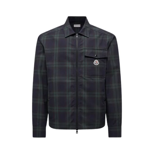 Moncler Checkered Collared Zip-Up Jacket