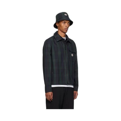 Moncler Checkered Collared Zip-Up Jacket