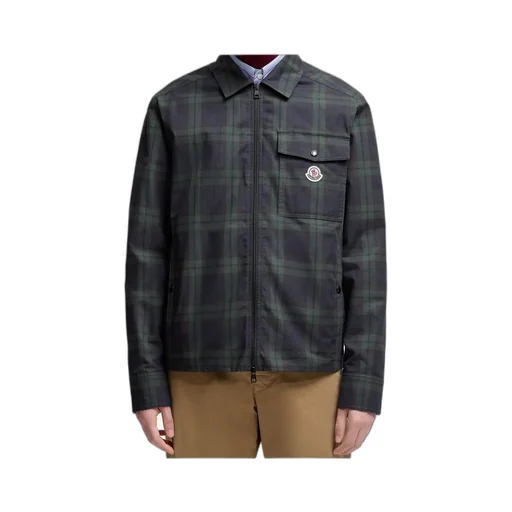 Moncler Checkered Collared Zip-Up Jacket