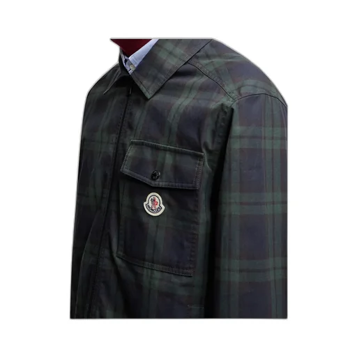 Moncler Checkered Collared Zip-Up Jacket