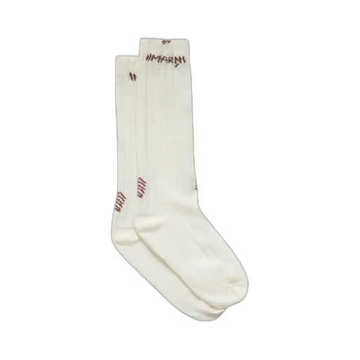 Marni Logo Mended Ribbed Socks
