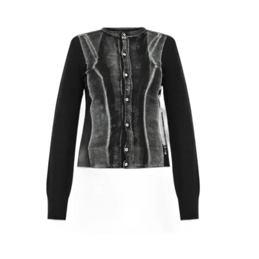 Mm6 Maison Margiela Cardigan-Print Crewneck Jumper